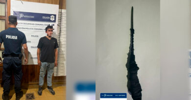 Un hombre fue aprehendido tras amenazar con un arma blanca a su pareja en pleno centro