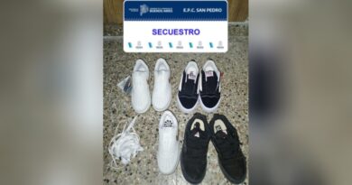 Hallaron una bolsa con zapatillas robadas en un descampado