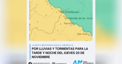 Clima: alerta amarilla por tormentas para el jueves