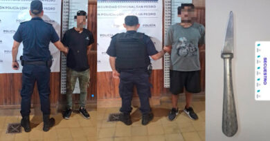 Dos aprehendidos en distintos operativos por portar un arma blanca y causar desorden en la vía pública