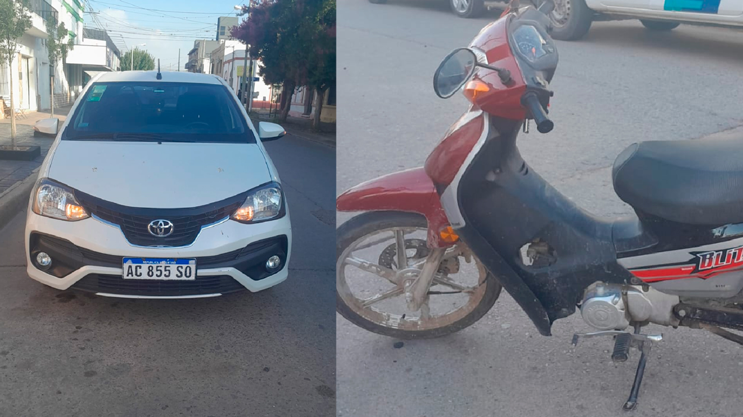 Una mujer resultó con lesiones tras un choque entre un auto y una moto ...