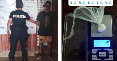 Aprehendieron a un joven con cocaína en su poder