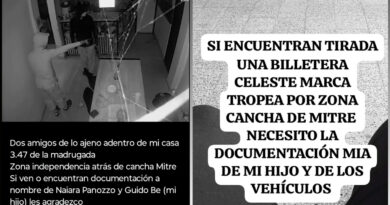 Difunden en redes el robo de pertenencia en una vivienda en cercanías a la cancha del Club Mitre