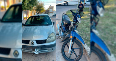 Choque entre un auto y una moto en Lucio Mansilla y Belgrano: un menor fue trasladado y no presentó lesiones