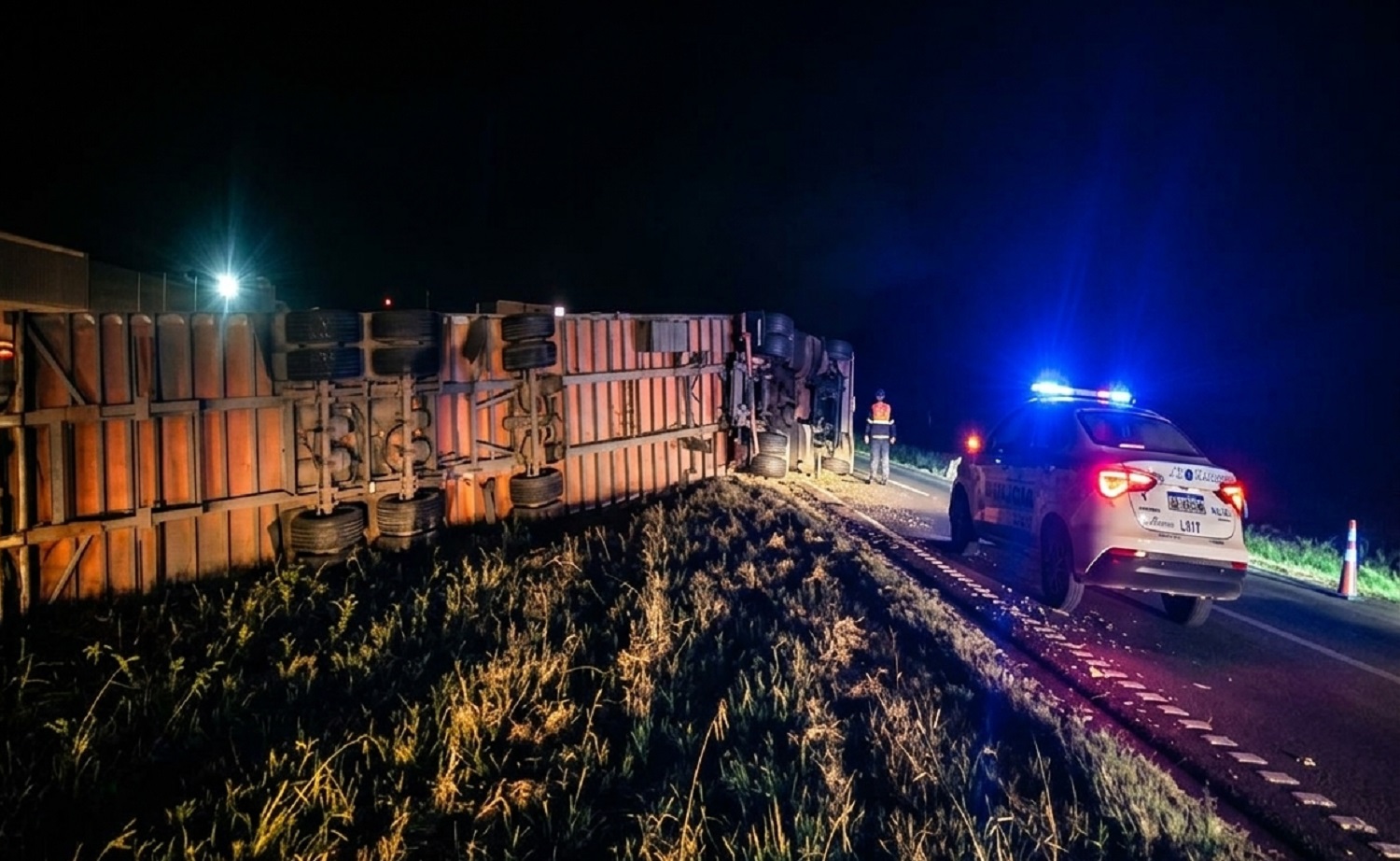Vuelco de un camión en la Ruta 9 a la altura de Ramallo: el conductor ...