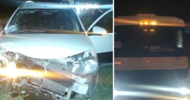 Choque entre un auto y un camión en Ruta 9 a la altura de Villa Ramallo