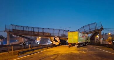 Escobar: camión se cruzó de mano y derribó un puente peatonal en la Ruta 9