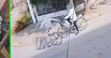 Robo: le arrebataron la cartera del canasto de la bicicleta y quedó filmado