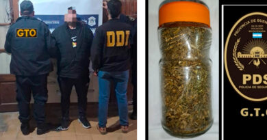 Allanamiento por amenazas: secuestran marihuana y aprehenden a un hombre