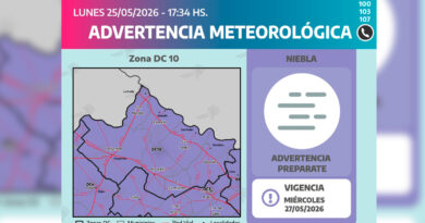 Alerta violeta por niebla para este miércoles y jueves en San Pedro y la región