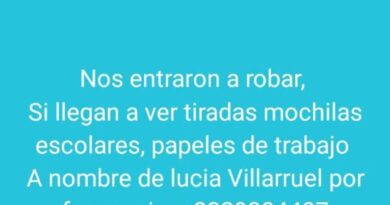 Buscan mochilas escolares y documentación sustraídas durante un robo