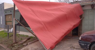 Destrozaron el toldo de un lavadero y el conductor se dio a la fuga