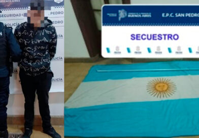 Detuvieron a un joven que había sustraído una bandera argentina y un mástil durante los festejos tras el partido del Mundial