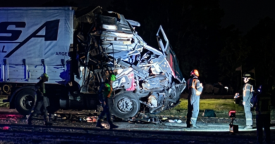 Accidente de madrugada en la Ruta 9: un camión impactó contra otro a la altura del basural de Baradero