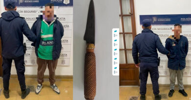 Detuvieron a un hombre con un arma blanca, a otro con cocaína y a una mujer por provocar disturbios