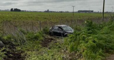 Un sampedrino despistó con su automóvil en el acceso entre Pérez Millán y La Violeta