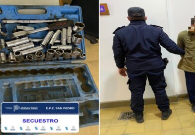 Detuvieron a un hombre que llevaba una caja de herramientas robada de una vivienda