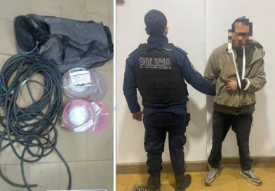 Lo interceptaron con cinco rollos de cables de dudosa procedencia
