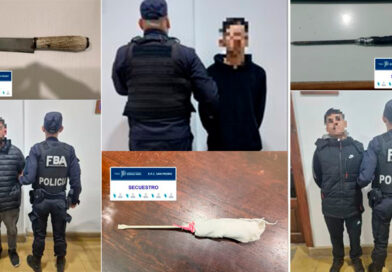 Tres hombres fueron aprehendidos por alterar el orden público y portar armas blancas