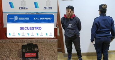 Aprehendieron a un hombre acusado de robar una batería de un automóvil en Gobernador Castro