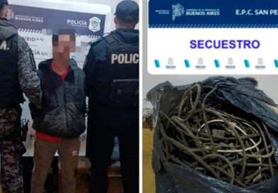Detuvieron a un joven cuando intentaba robar cables de vehículos en un galpón