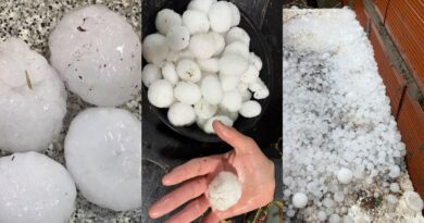 Granizo de considerable tamaño sorprendió a Río Tala durante la tormenta
