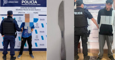 Dos aprehendidos en distintos operativos policiales: uno llevaba un arma blanca y el otro tenía pedido de captura
