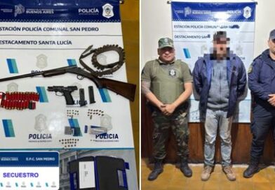 Allanaron una vivienda en Santa Lucía por amenazas agravadas y secuestraron armas y municiones