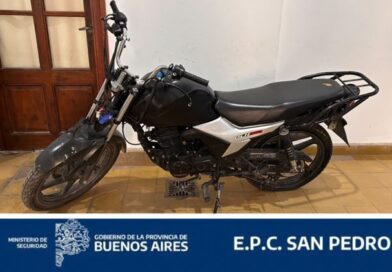 Hallaron una moto abandonada con la numeración del motor y del cuadro suprimida en Río Tala